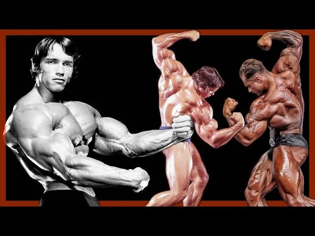 Arnold Schwarzenegger compitiendo como culturista